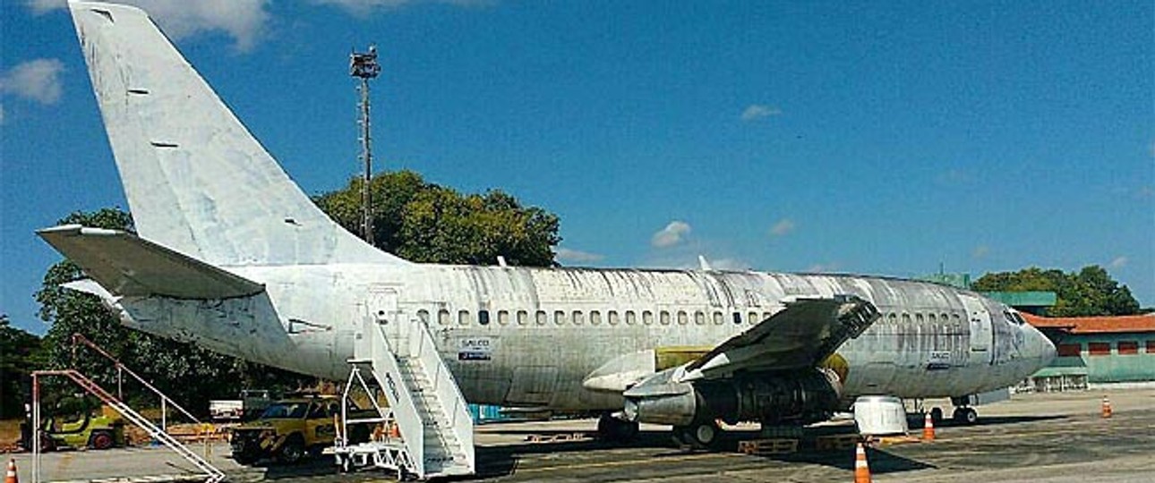 So sah die ehemalige D-ABCE noch vor Kurzem aus. Sie rottete am Flughafen Fortaleza vor sich hin.