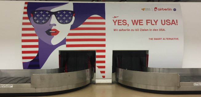 Im Terminal C von Berlin-Tegel sind noch nicht alle Air-Berlin-Plakate weg.