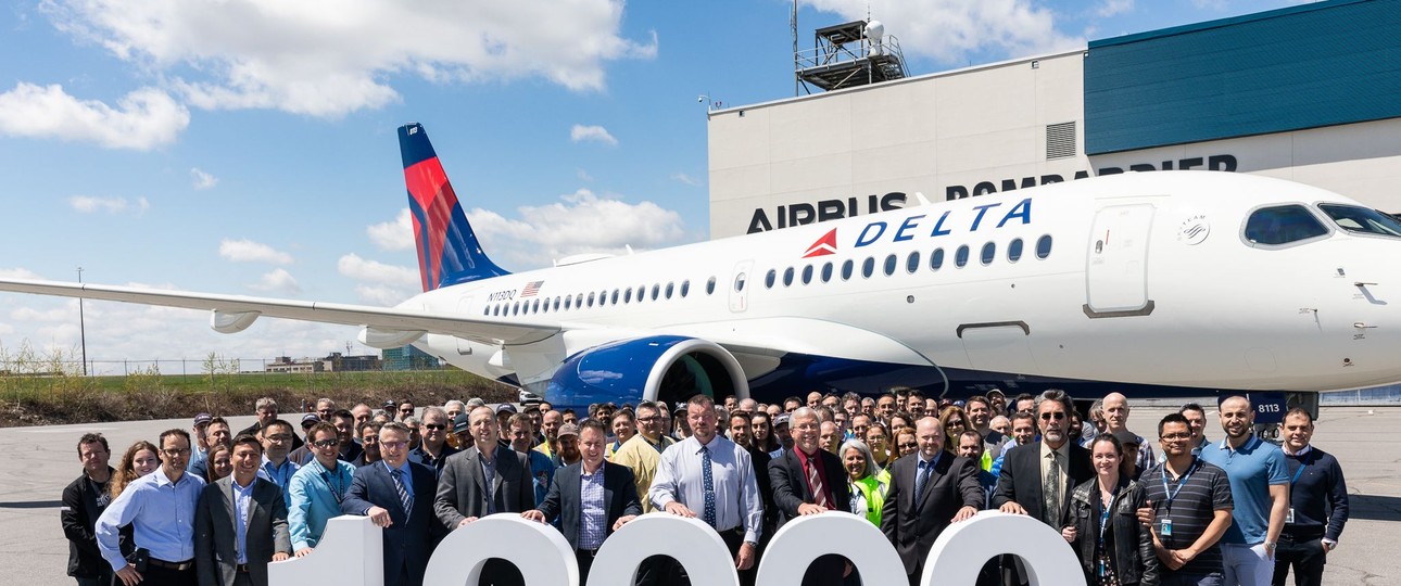 Erst in diesem Monat lieferte Airbus sein 12.000. Flugzeug aus. Es war ein A220 für Delta.