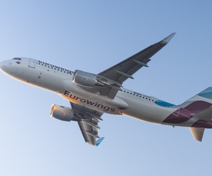 Airbus A320 von Eurowings: heikle Situation in Düsseldorf.