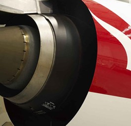 Triebwerk eines Qantas-A380: Die Airline will mit American gemeinsame Sache machen.