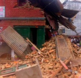 Zerstörtes Gebäude in Kathmandu: Schwere Schäden.