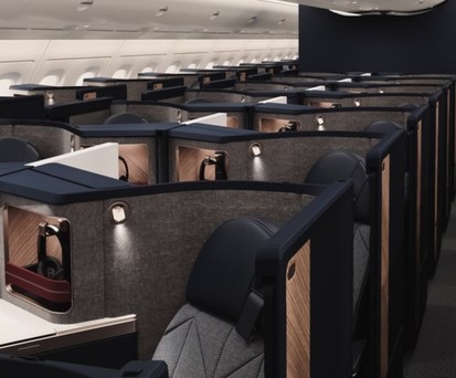 So wird es im Oberdeck der Airbus A380 von British Airways  aussehen: 106 Sitze nur in der Business Class.