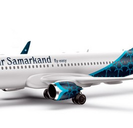 Airbus A320 in den Farben von Air Samarkand: Soll bald abheben.