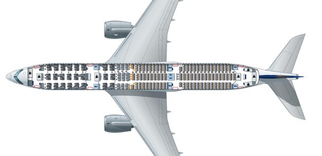 In der Economy Class stehen 224 Sitze in einer 3-3-3-Anordnung. In der Business Class (2-2-2) gibt es 48 Sitze und in in der Premium Economy 21 Sessel in einer 2-3-2 Anordnung.