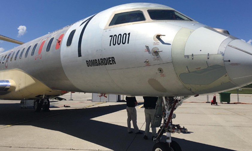 Bei der Ebace 2018 präsentiert Bombardier ein Flugzeug, das weiter fliegen können soll als jeder andere Businessjet. Bisher hieß es Global 7000, doch ...