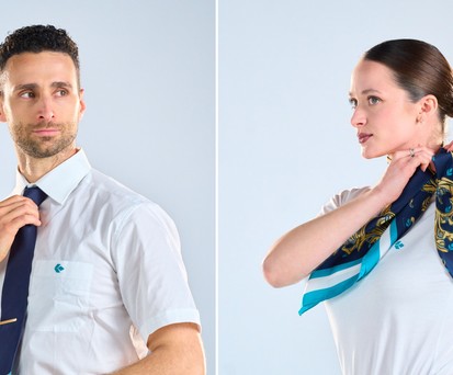 Bitte umziehen: Die Kabinencrews von Air Dolomiti erhalten neue Dienstkleidung.