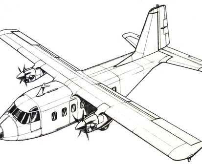 Zeichnung des Master Porter PD-01: Das knapp 14 Meter lange Flugzeugs...