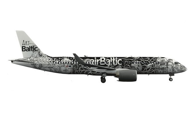 Die 21 Finalisten im Design-Wettbewerb für die Speziallackierung von Air Baltics 50. Airbus A220-300.