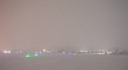 Bangor Airport am Sonntagabend: Der Wintersturm wütete auch hier.