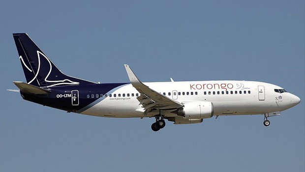 B737 von Korongo Airlines: Die Lizenz stammt aus Belgien.