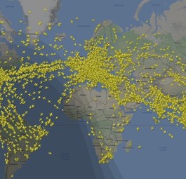 Weltweite Flüge: Flightradar und andere Flugverfolgungsdienste stellen sie dar.