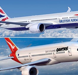 Dreamliner in den Farben von British Airways und Qantas: Große Zuversicht.