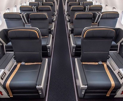 Sitze des Modells MiQ von Rockwell Collins in der Version für Turkish Airlines: Werden in A321 Neo und 737 Max zum Einsatz kommen.