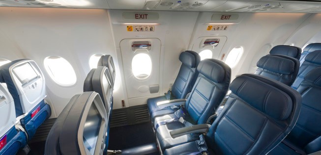 Economy Class von Delta Air Lines: Wenn es so ausschaut, gibts keine Probleme.