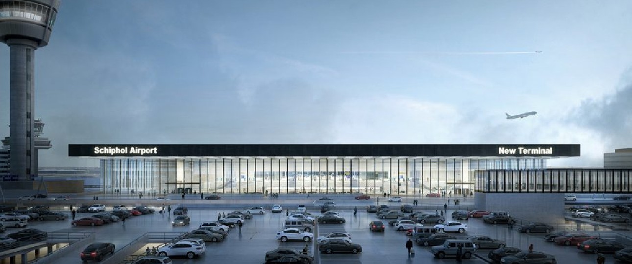 So soll das neue Terminal am Flughafen Schiphol aussehen. Der Entwurf  ...