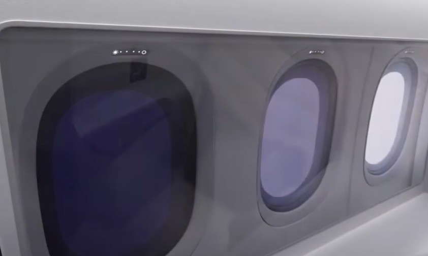 Ein Boeing-Video aus 2019/2020 zeigt, wie solche Fenster in der 777-9 aussehen könnten: