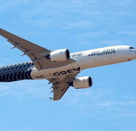 Airbus A350 at a presentation in Chile: Latam receives less aircraft.
