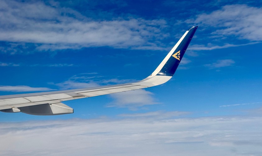 Blick aus einem Airbus A321 LR von Air Astana: Die Airline hat ein neues Segment entdeckt.