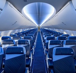 Blick in die neue Southwest-Kabine: Die Sitze werden alle mit Ladebuchsen ausgestattet.