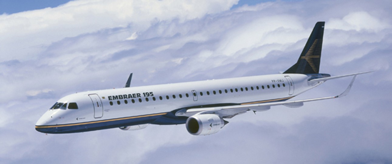 Der Embraer 195: Mehr Reichweite, mehr Passagiere.
