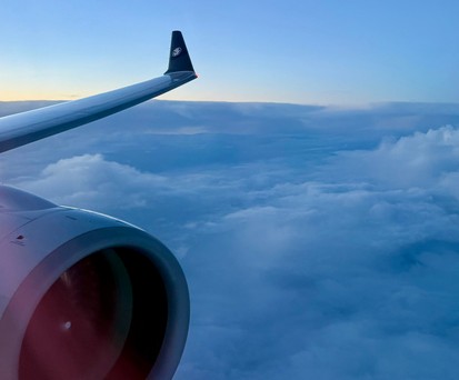 Blick aus einem Airbus A220 von Air France: Die Ticketsteuer steht vorerst doch nicht.