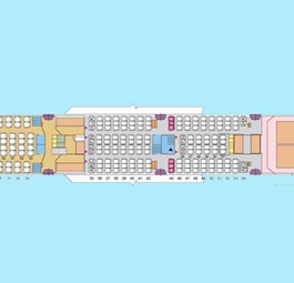 Ladeplan der Boeing 747-400 M von Eva Air: Platz für sieben Paletten.