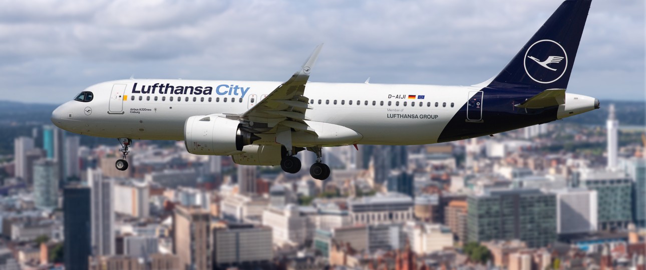 Lufthansa City Airlines' Airbus A320 ber Birmingham: Erstes Ziel.