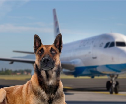 Belgischer Schäferhund und A319 von Croatia Airlines: Problematisch.