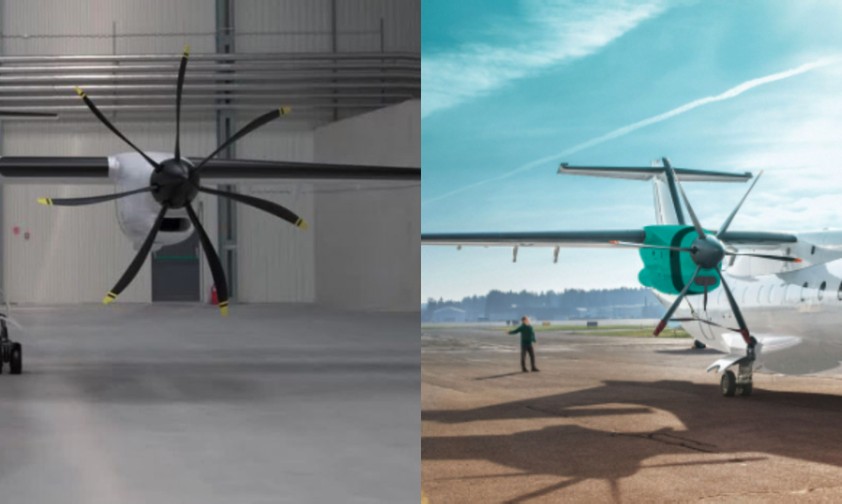 Entwürfe der D328 Eco: Links im alten Design mit sieben Propellerblättern. Rechts im neuen Design mit sechs Blättern.