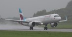 Die D-AEEB beim Start in Hamburg-Finkenwerder: Der zweite Airbus A321 Neo von Eurowings.