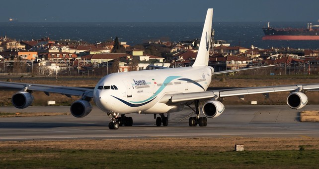 Der Airbus A340-300 noch bei Iran Aseman Airlines: Es ist der zweite Airbus a340. der je gebaut wurde.