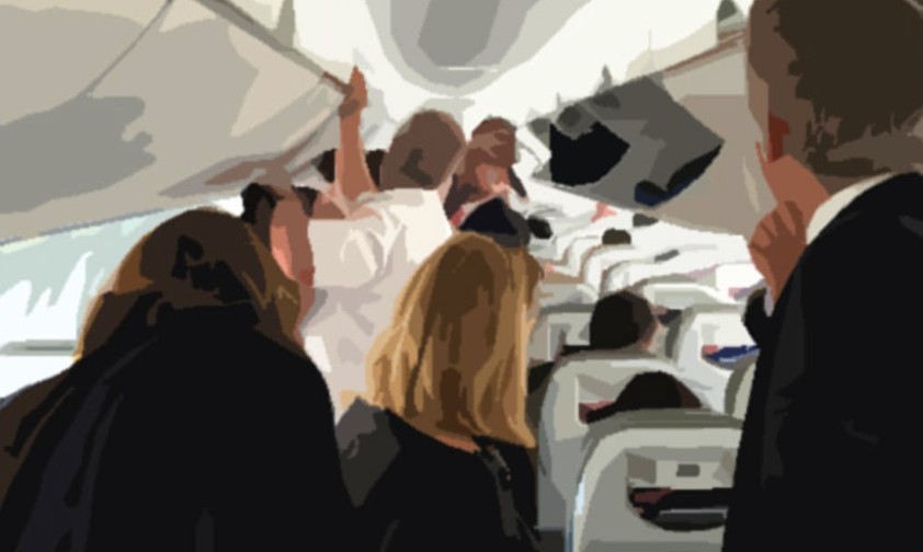 Flugzeugkabine: Eine Ansteckung über die Luft ist unwahrscheinlich.