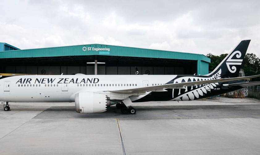 Boeing 787-9 von Air New Zealand: Das Flugzeug wird in Singapur umgebaut.