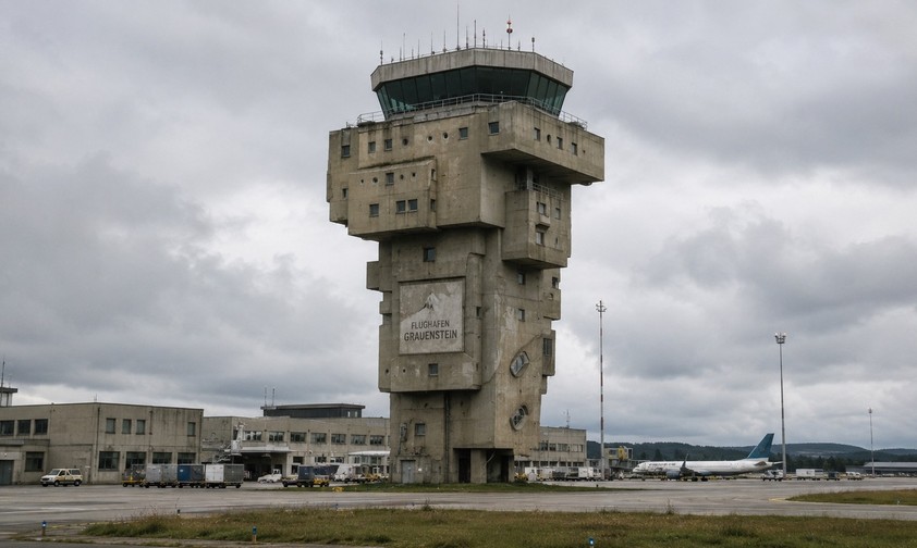 Flughafen Grauenstein (Computergrafik): Weder den Airport noch den Kontrollturm gibt es - zum Glück.