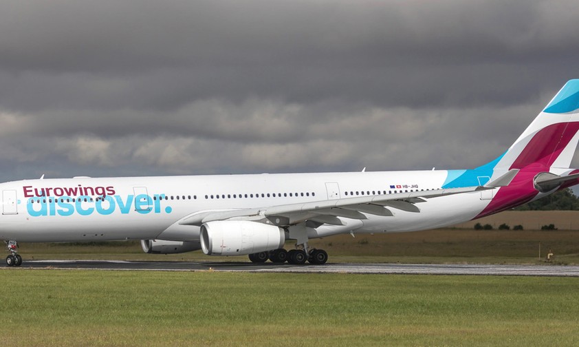 Die HB-JHQ kommt schon im Kleid von Eurowings Discover daher.