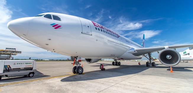 Airbus A330 von Eurowings: Ausbau in Düsseldorf.