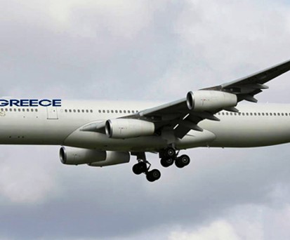 Airbus A340 von Skygreece (Montage): Flüge nach Nordamerika.