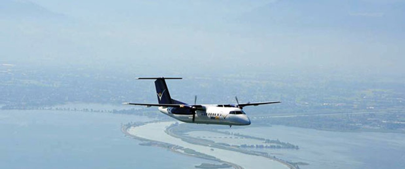 Flieger von Intersky: Die Airline gibt klein bei.