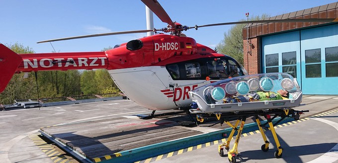 Airbus Helicopter H145 der Deutschen Rettungsflugwacht DRF: Auch in Hubschraubern kann der Epiguard eingesetzt werden.
