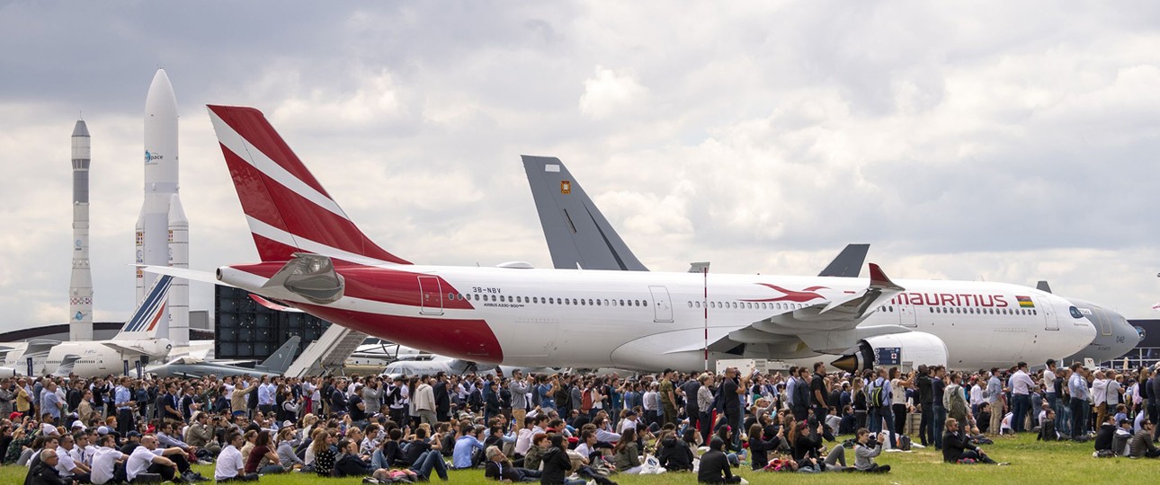 Airbus A330 Neo von Air Mauritius bei der Paris Air Show 2019: Die Fluglinie war arg angeschlagen.