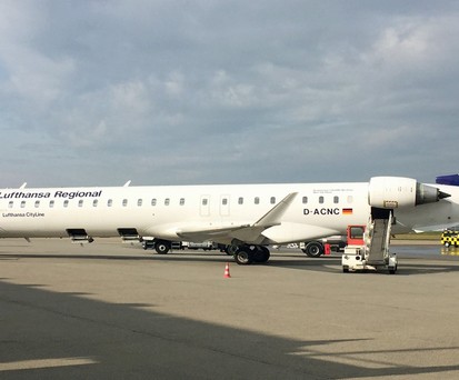 Bombardier CRJ 900 von Lufthansa: Die Airlines der Gruppe fliegen oft nach Ljubljana.