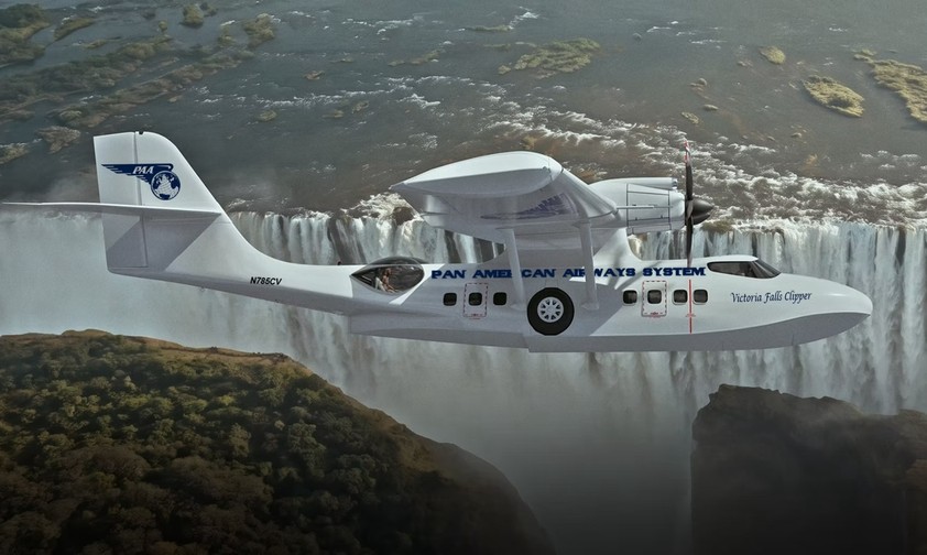 Catalina II im Flug: Pan American Airways System plant Luxus-Flüge.