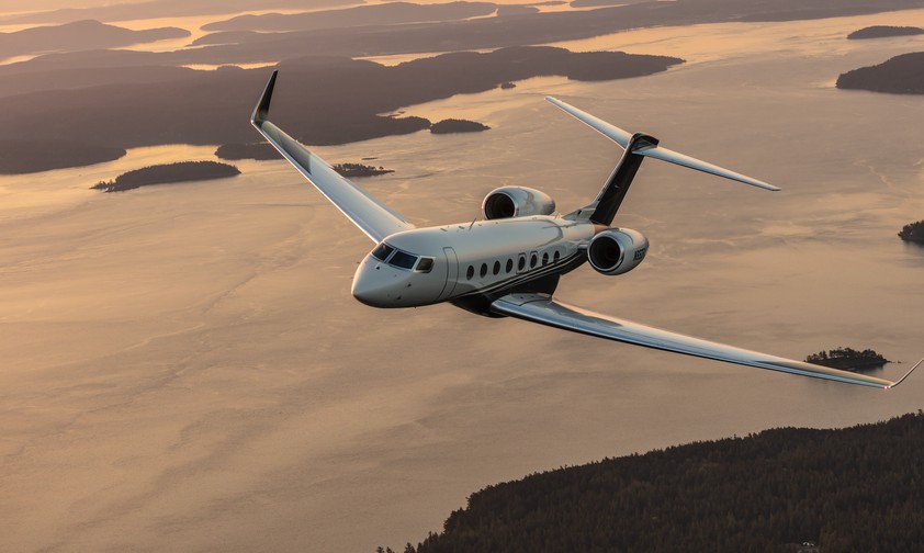 Der Flieger aus der Luft betrachtet.