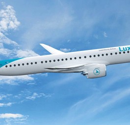 E195-E2 in der Lackierung von Luxair: Die Fluggesellschaft hat vier Maschinen fest bestellt.