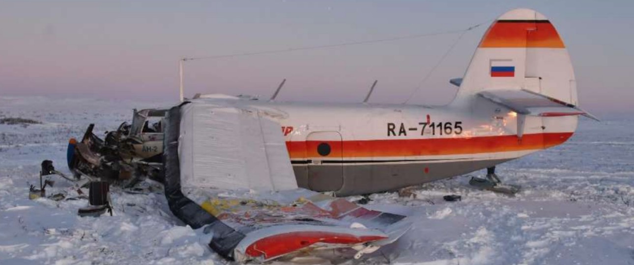 Die verunglückte RA-71165 im Autonomen Kreis der Nenzen: Zwei Insassen überlebten nicht.