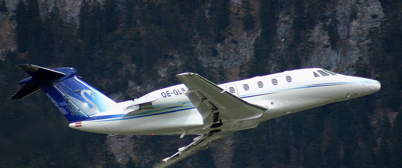 Eine Cessna 650 Citation VII von Tyrolean Air Services: Das Flugzeug war für den Swarovski-Konzern unterwegs.