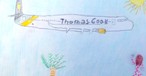 Kinderzeichnung eines Thomas-Cook-Fliegers: Nicht mehr lange am belgischen Himmel zu sehen.