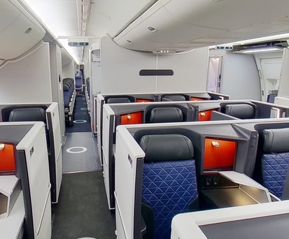 Kabine der Boeing 777 von Gridiron Air: Die Airline will neue Maßstäbe im Chartergeschäft setzen.