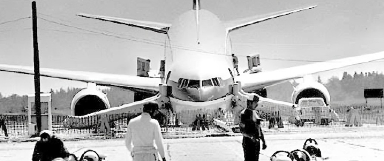 Die Boeing 767 von Air Canada nach der Landung: Sie bekam den Übernamen Gimli Glider.